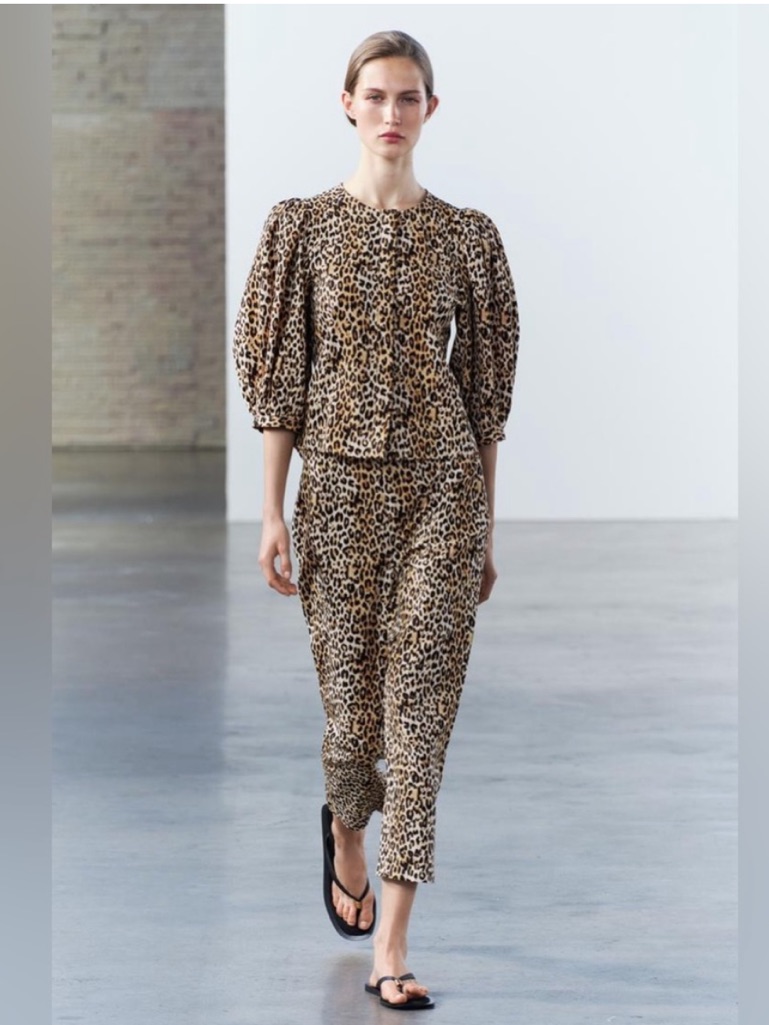 Nwt Zara Nwt Zw Collection Animal Print Capri Pants Firm Price